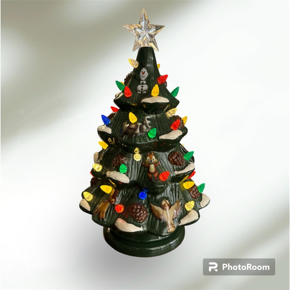 Retro Ceramic Light Up Christmas Tree - Disney Parks Authentic Original